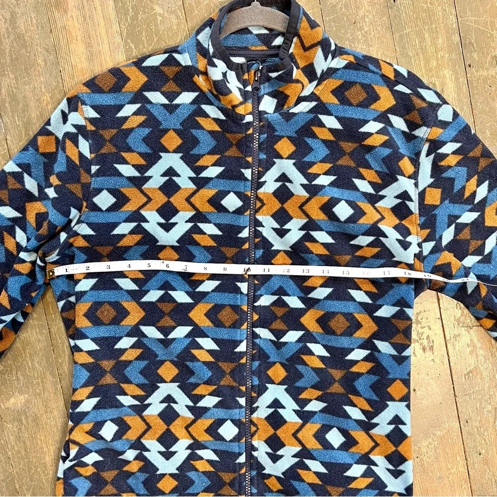 Sonoma Jacket Mens Size Medium Supersoft Arctic Fleece Blue Aztec Full Zipper - Picture 10 of 11